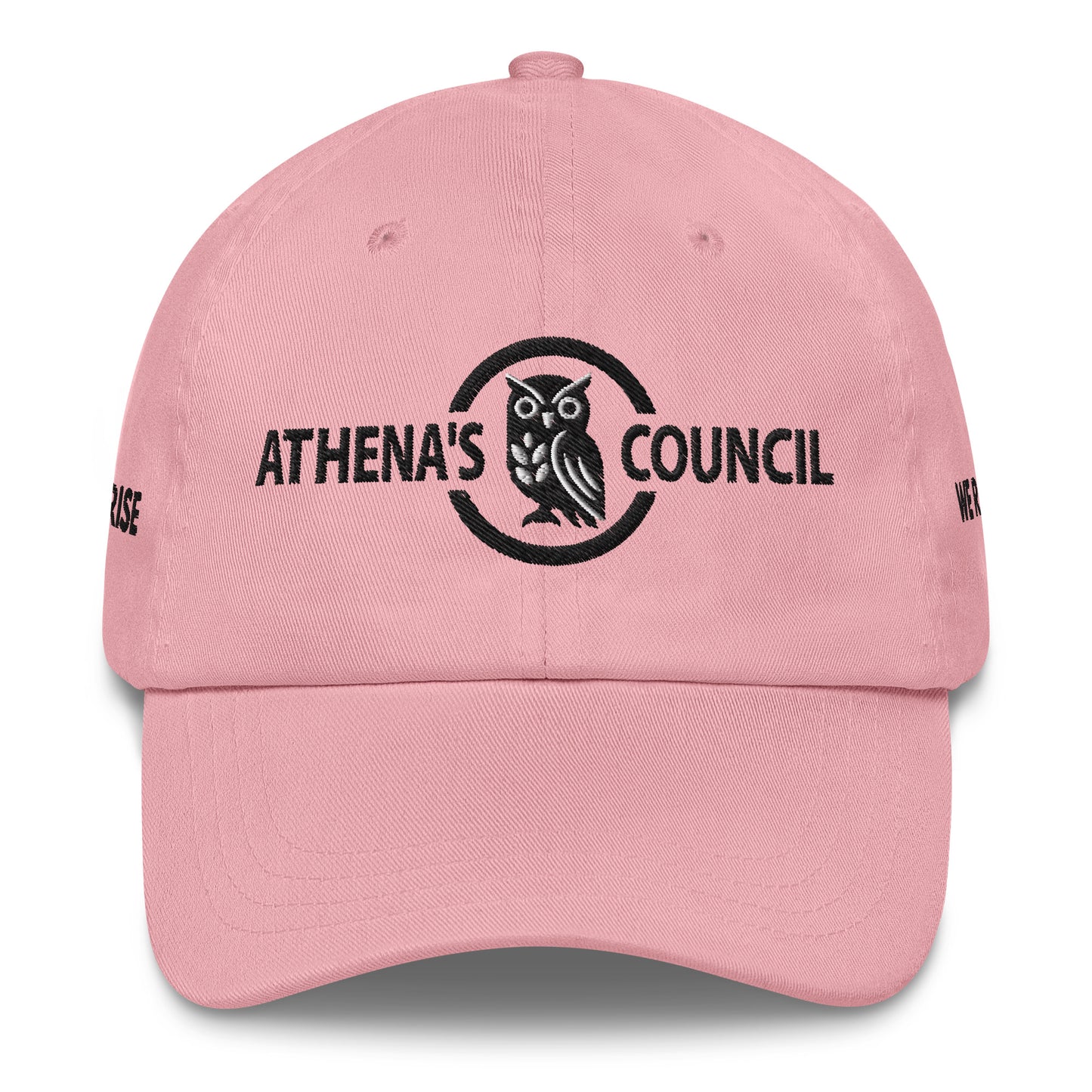 Pink Embroidered Hat, We Rise. We Raise.